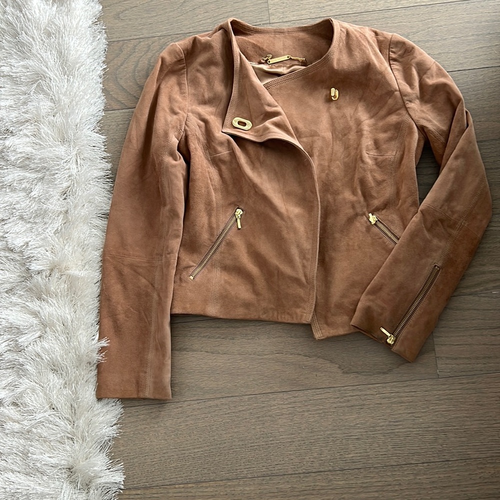 Trina Turk Suede moto jacket